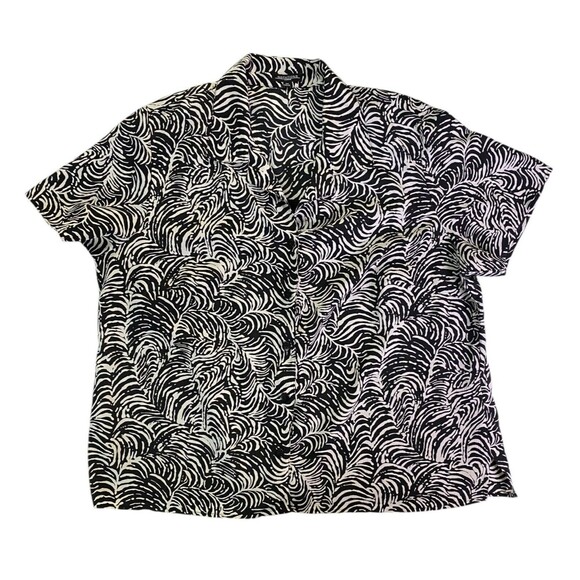 Notations Top With Attached Camisole Woman's Size 3XL Black White Geometric - Picture 2 of 11